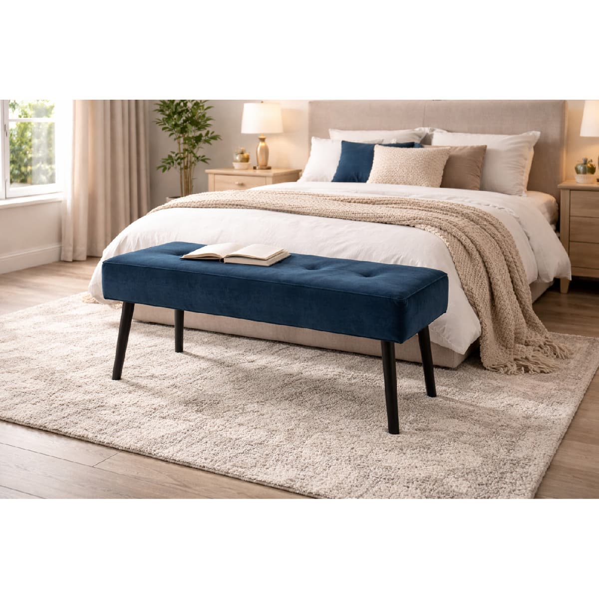 Taburet Soft Tuft, Modrá 2