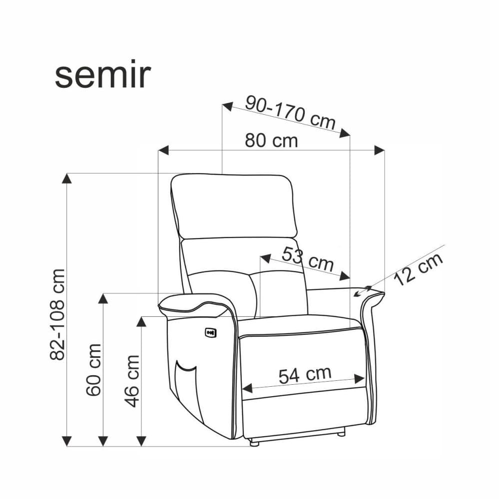 Relaxační křeslo Semir s elektrickým polohováním, Moka 2