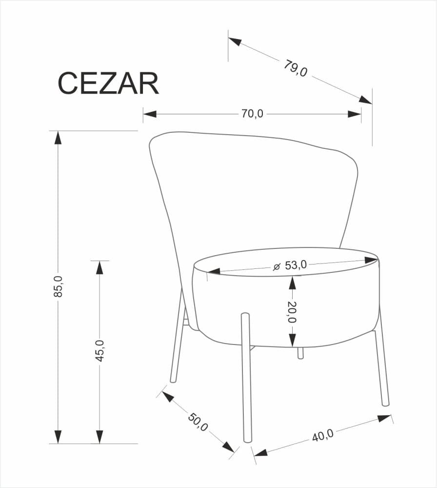 Designové křeslo Cezar, Béžová 4