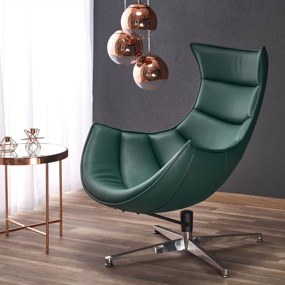 Otočné designové křeslo Luxor, Zelená
