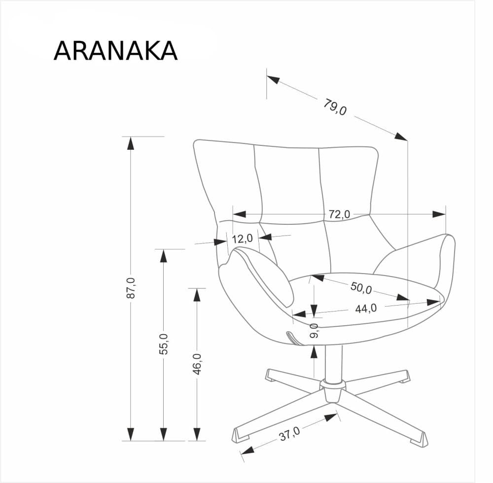 Relaxační otočné křeslo Aranaka, Béžová 2