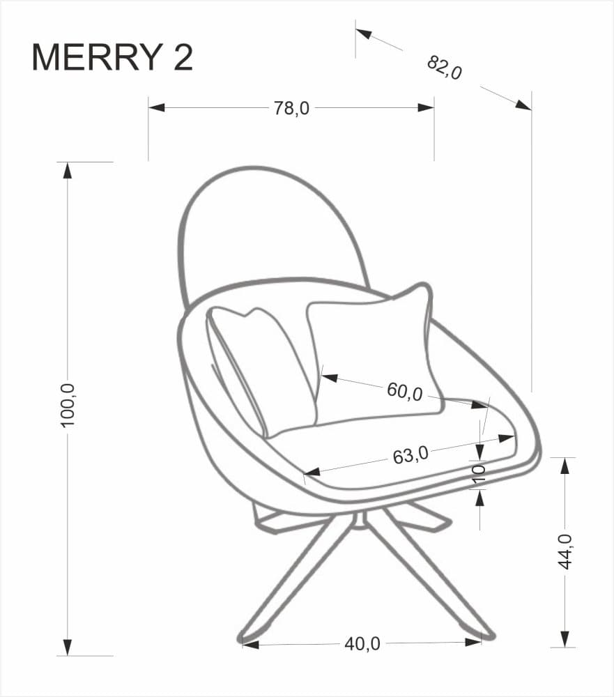 Relaxační otočné křeslo Merry II, Hnědá 10