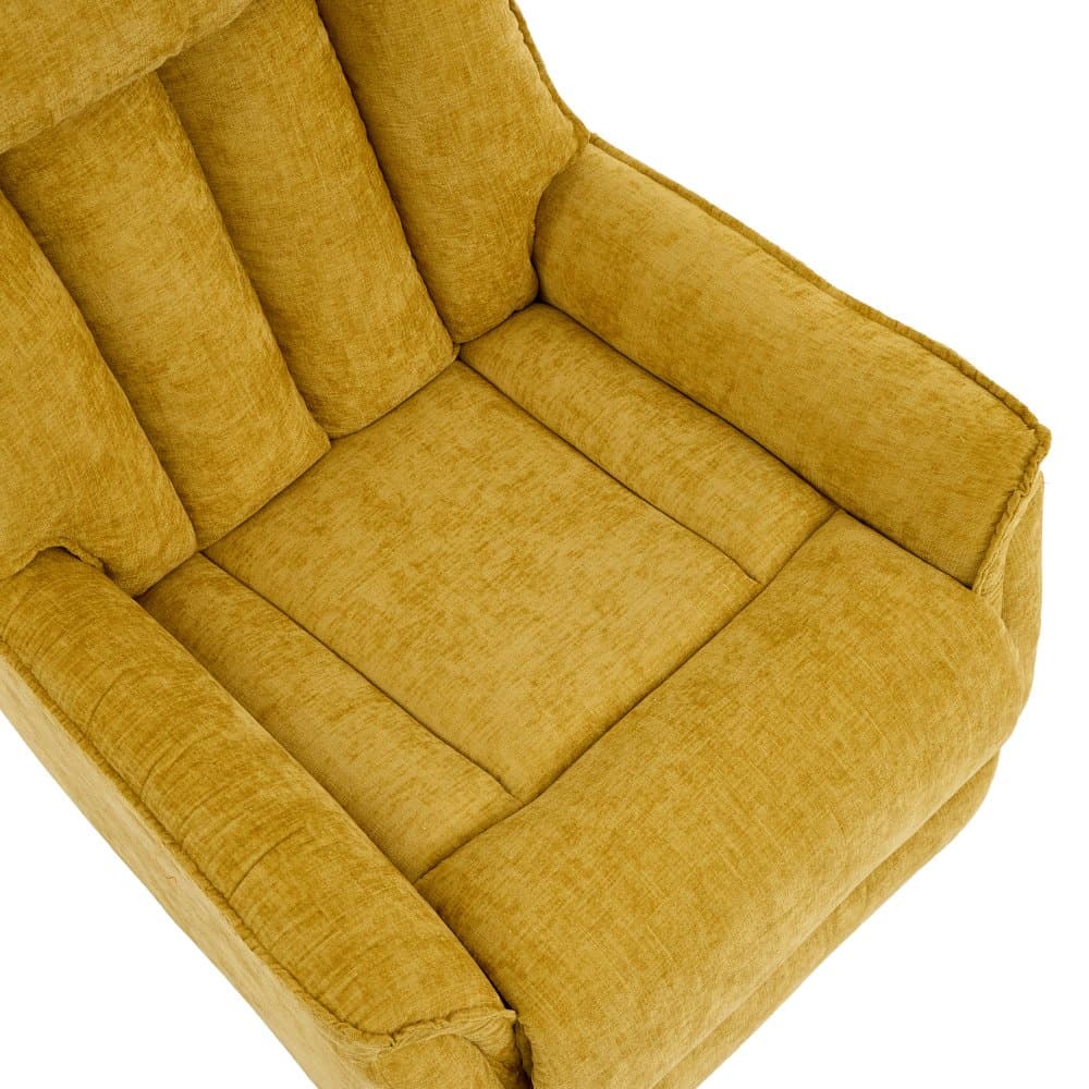 Polohovací TV křeslo Samal s houpáním a otočným mechanismem, Žlutá 4