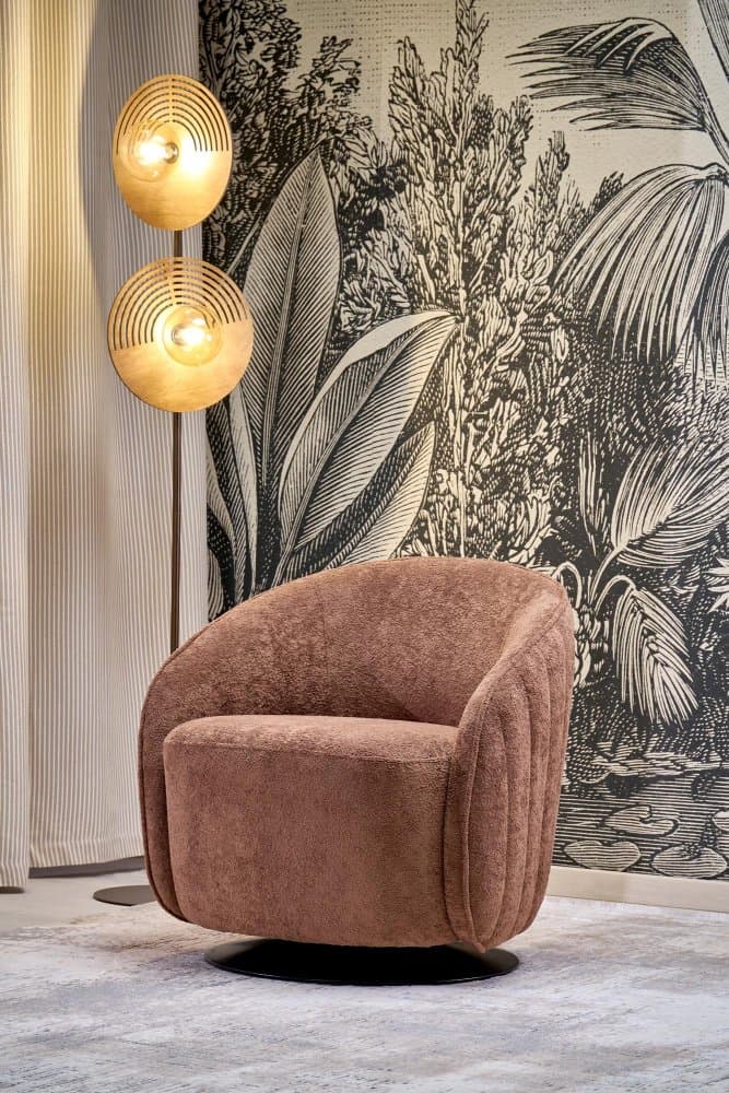 Designové otočné křeslo Basilio, Hnědá 2