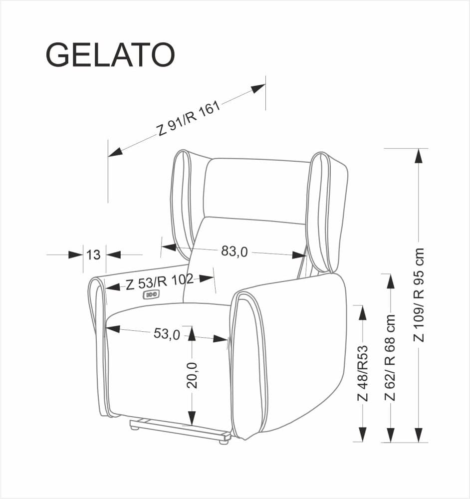 TV křeslo ušák Gelato s elektrickým polohováním, Béžová 2