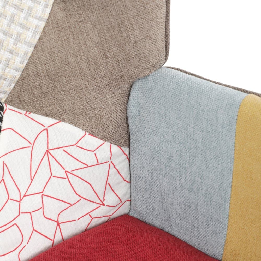Relaxační křeslo ušák s taburetem Royal II, Patchwork 4