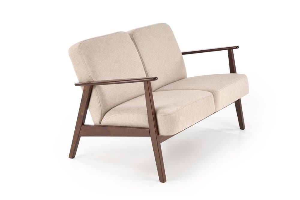 Designová dvojsedačka Milano, Ořech / béžová 5