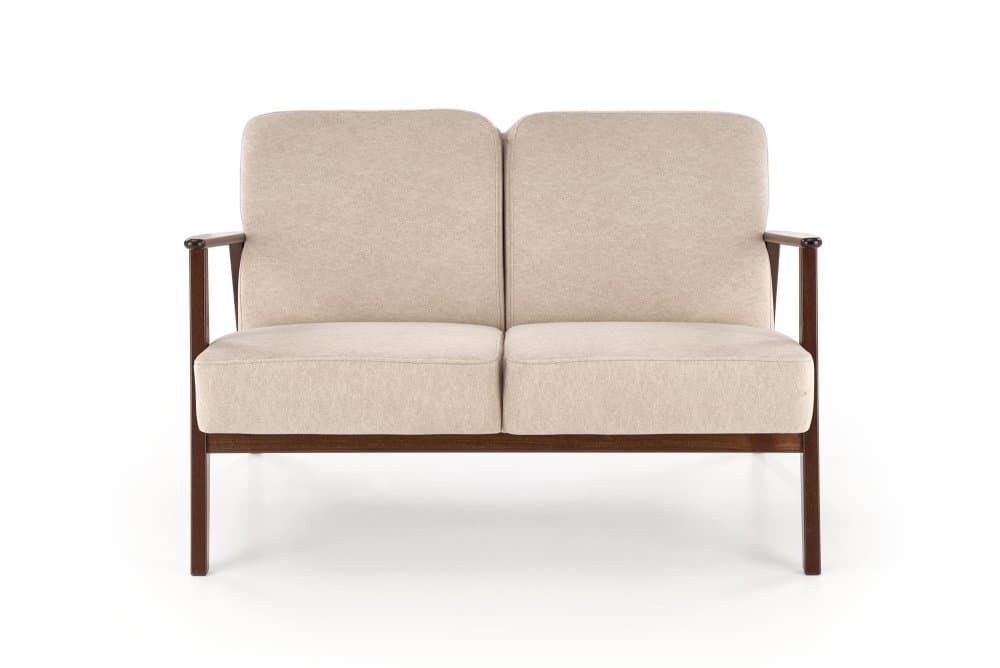 Designová dvojsedačka Milano, Ořech / béžová 8