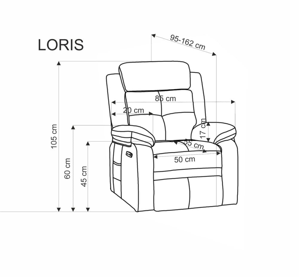 Relaxační křeslo Loris s elektrickým polohováním, Béžová 10