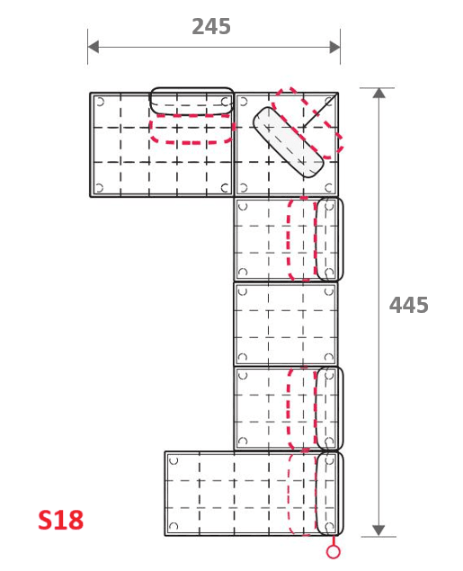 Tahiti - Sedací souprava S17/S18 + taburet TA85 9