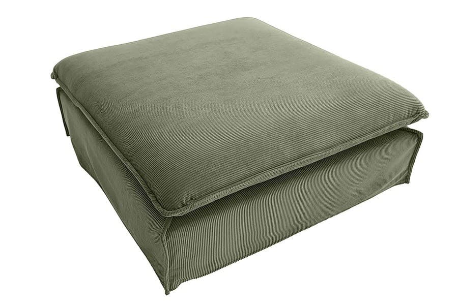 Moderní designová čtvercová taburetka Heaven s odnímatelným manšestrovým potahem 100 cm