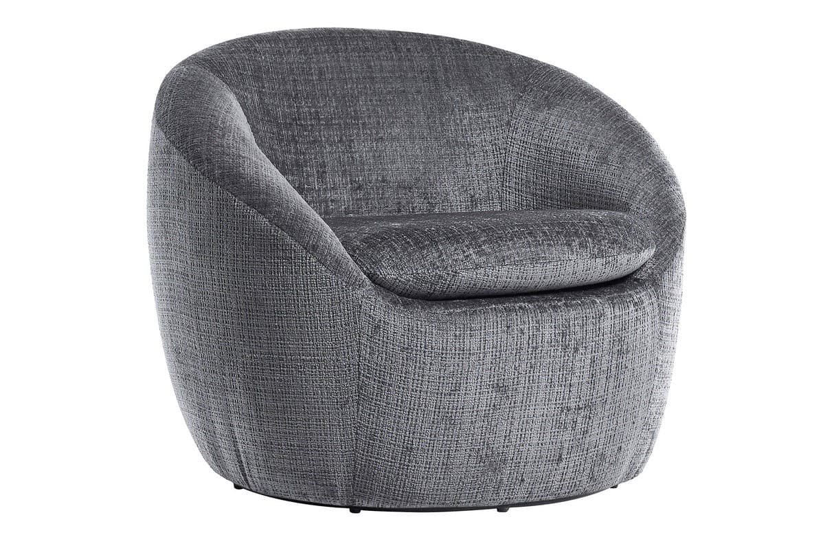 Stylové art deco kulaté otočné křeslo Elian s strukturovaným potahem 76 cm