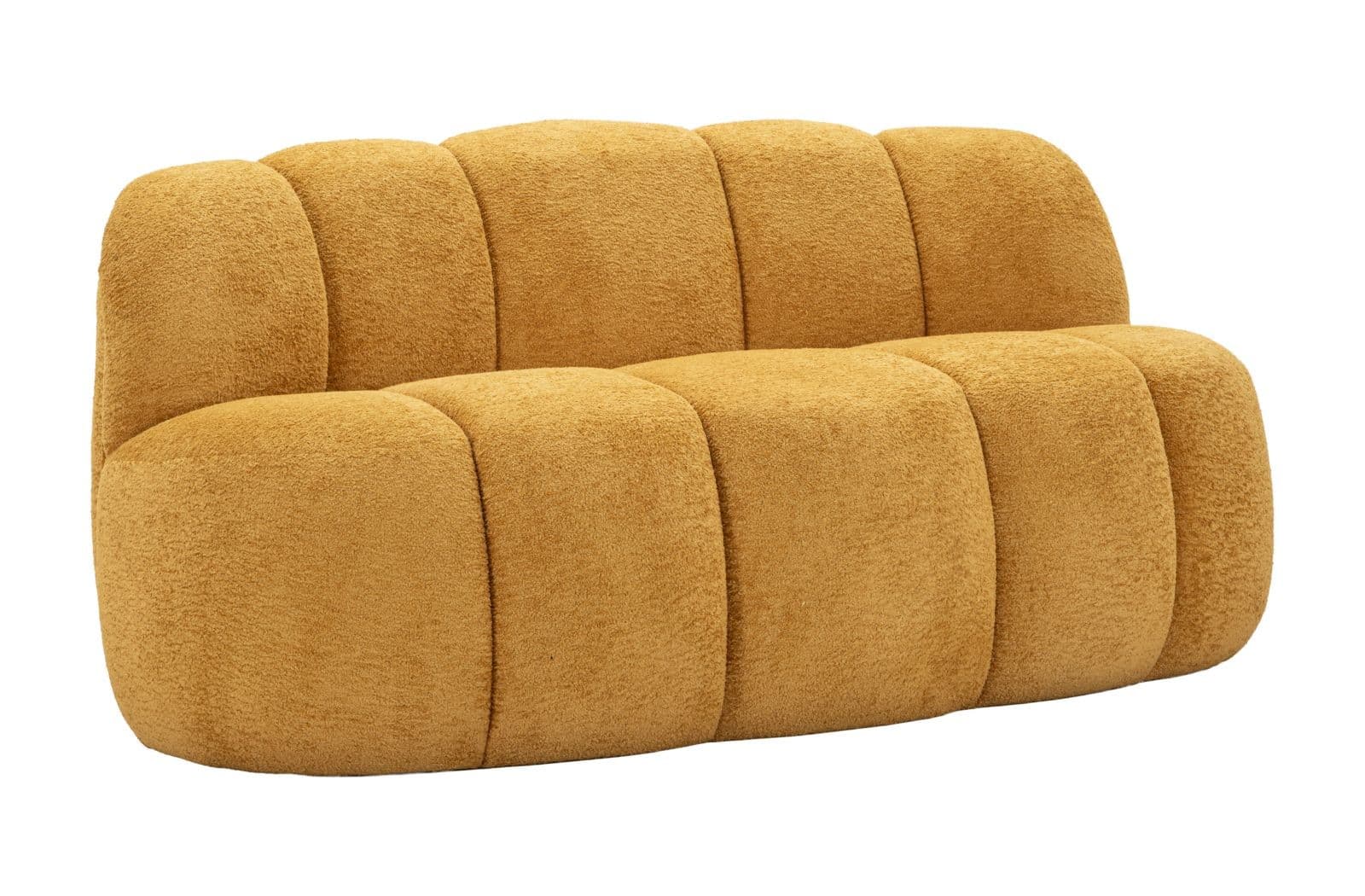 Designová moderní dvoumístná sedačka Berry se plyšovým potahem a zaobleným cloud tvarem rozděleným na pět částí 145 cm