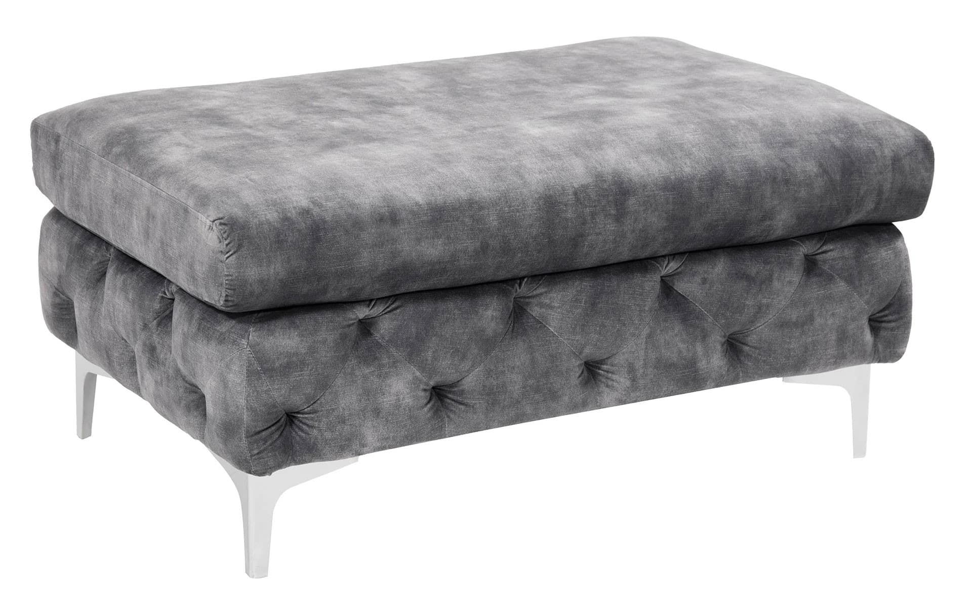 Luxusní glamour taburetka Modern Barock s sametovým potahem s chesterfield prošíváním se nožičkami 92 cm