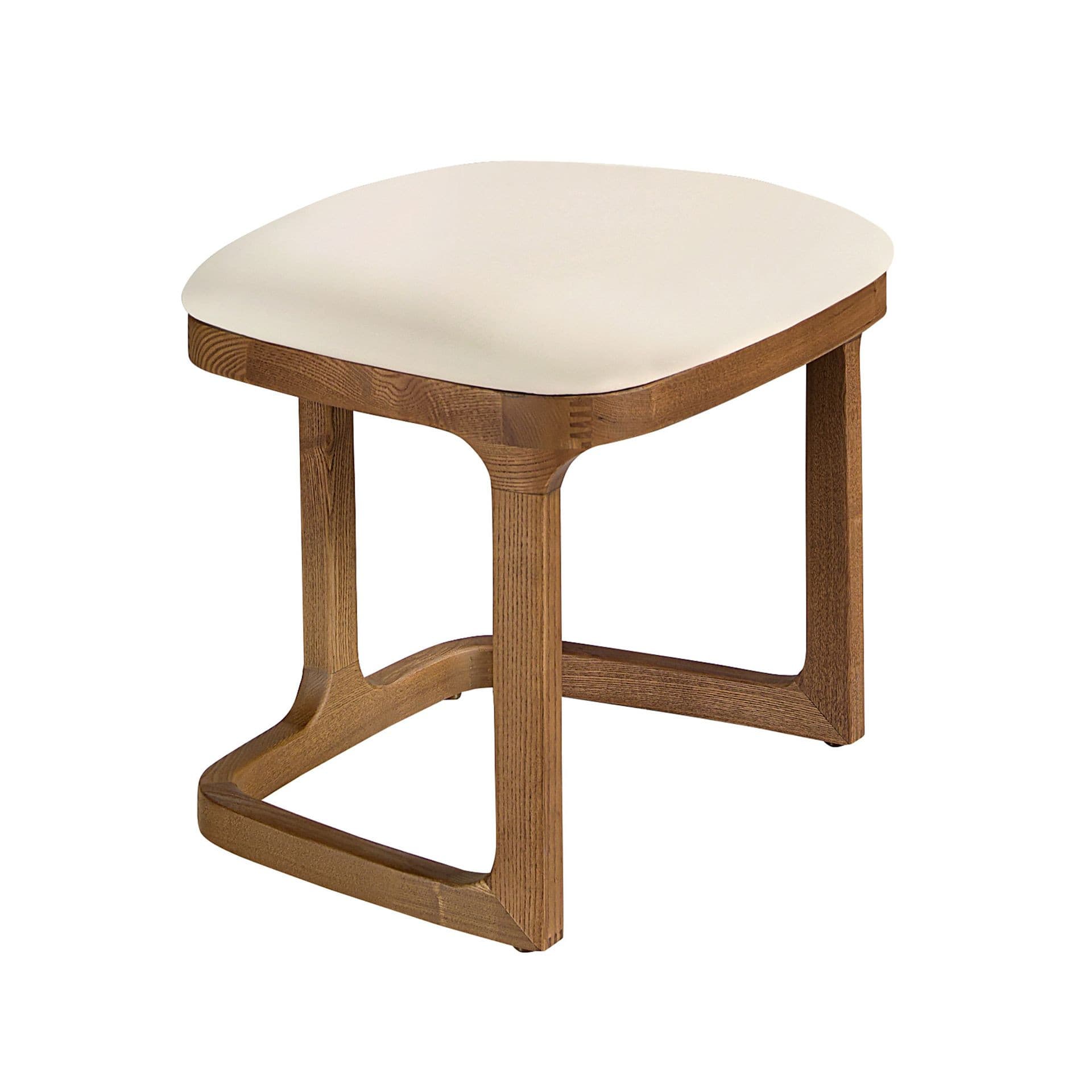 Luxusní moderní taburetka Vita s koženým sedadlem a masivní podstavou 48 cm