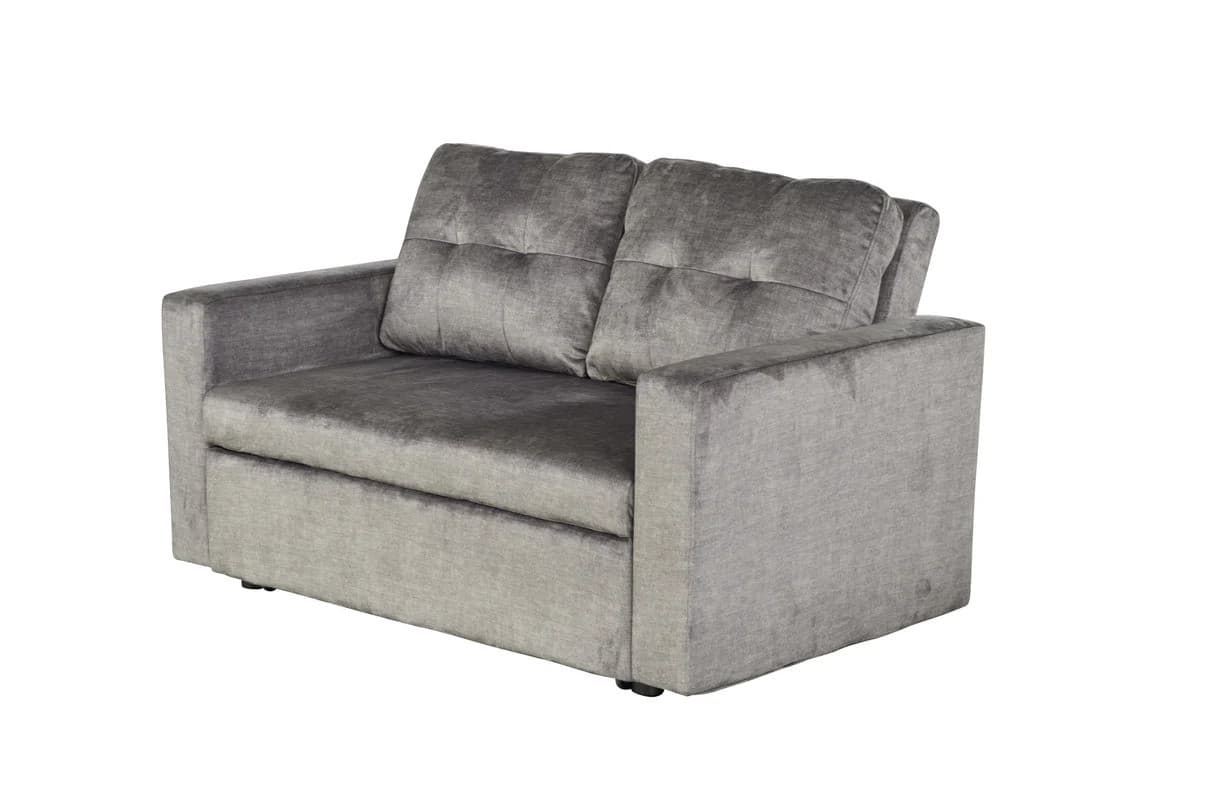 Moderní designová dvojsedačka Lotta se sametovým potahem a čalouněním s rozkládací funkcí 142 cm