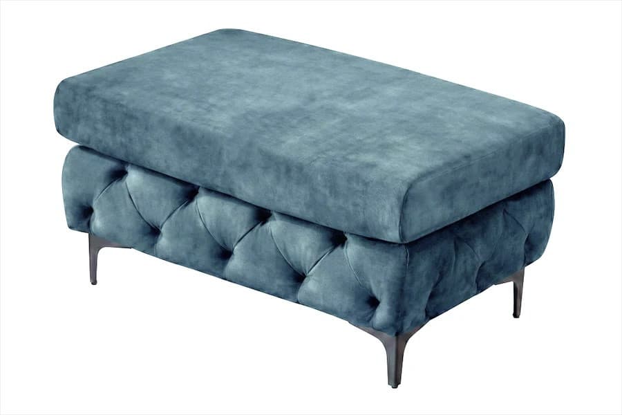 Moderní chesterfield obdélníková taburetka Modern Barock se sametovým čalouněním a nožičkami 95 cm