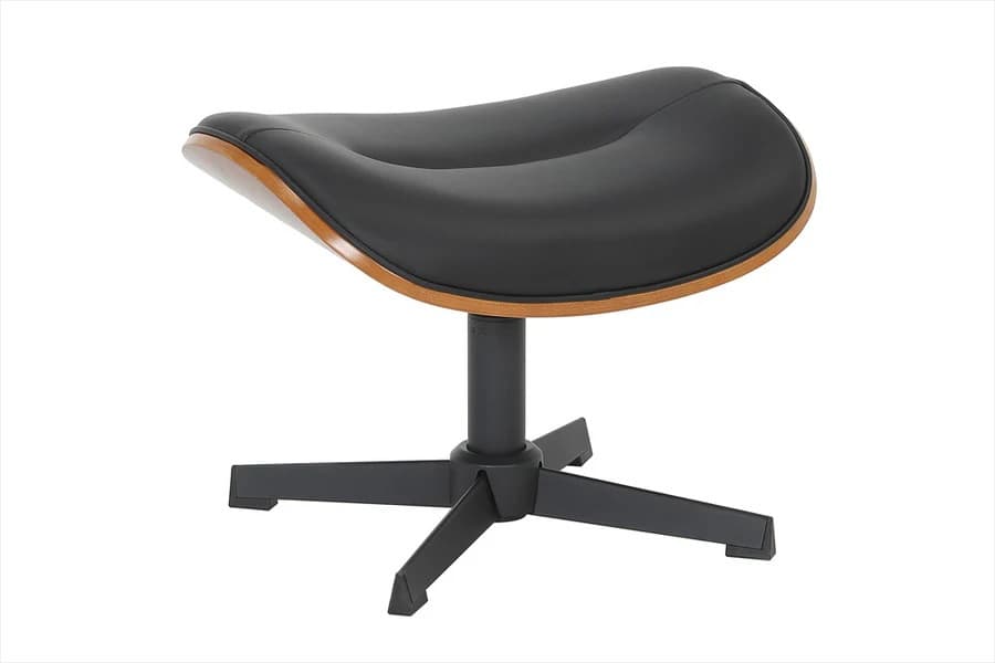 Moderní designová otočná taburetka Papello s koženým čalouněním a kovovou nohou s topolovým obkladem 51 cm