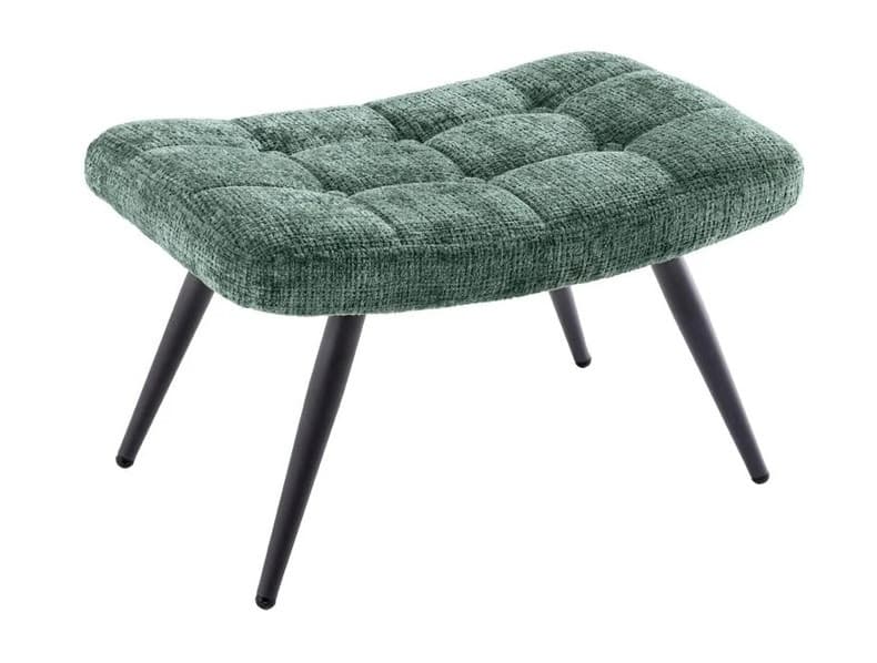 Designová retro taburetka Scandinavia se žinylkovým čalouněním s prošívanými knoflíky a kovovými nohami 60 cm