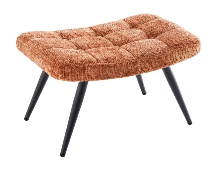 Designová skandinávská taburetka Scandinavia s žinylkovým potahem s nohama z kovu 60 cm, Rezavé