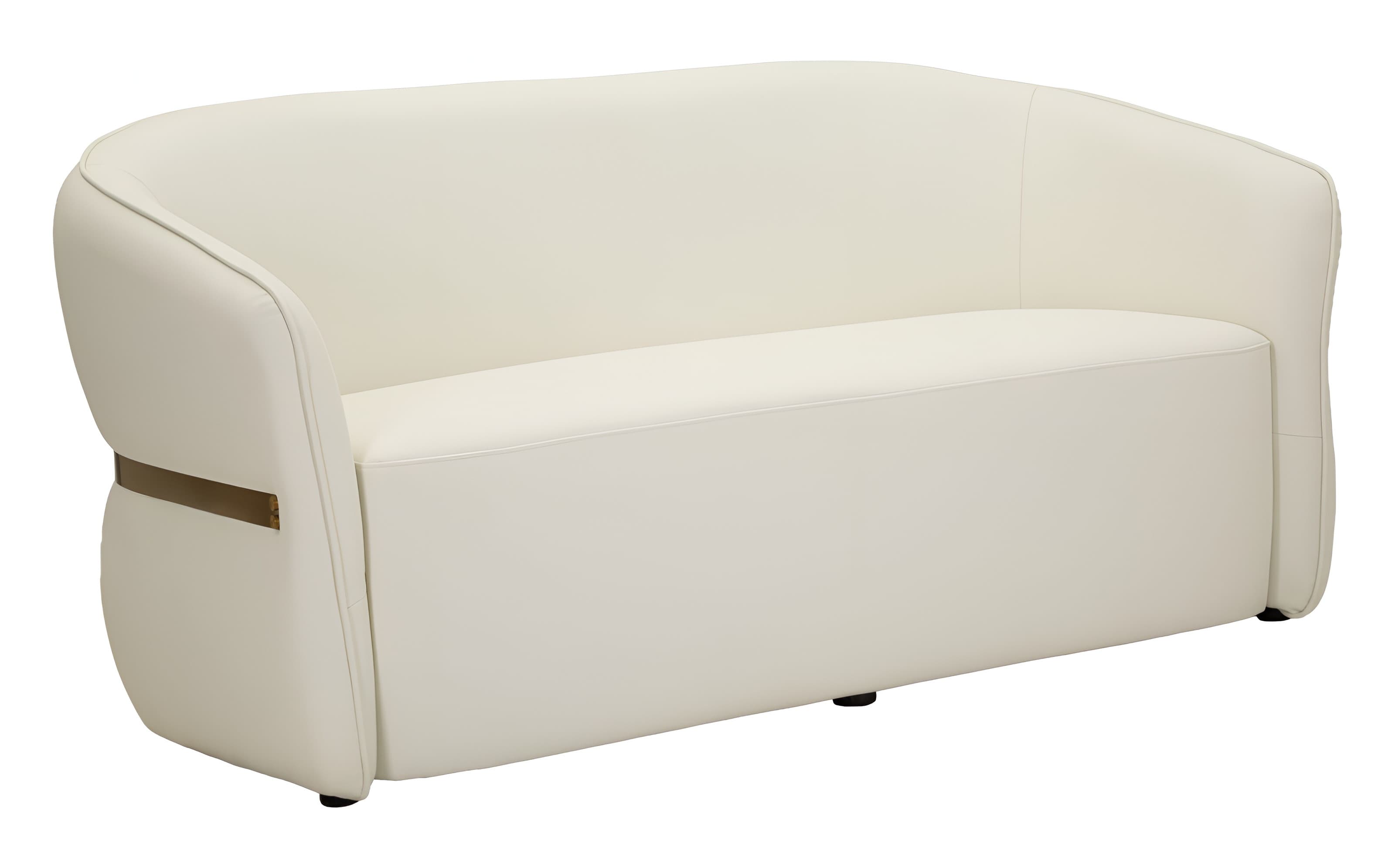 Luxusní art deco dvoumístná kožená sedačka Juteg s lesklým kovovým vzhledem 160 cm