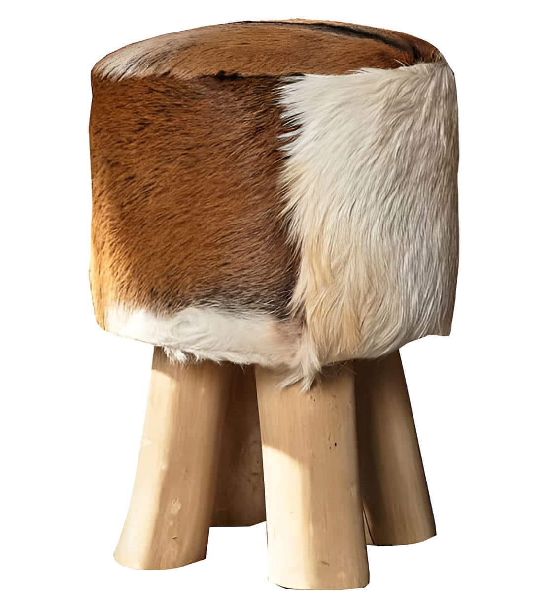 Luxusní designová taburetka Hide z kozí kůže