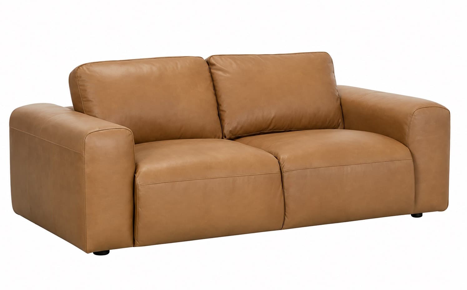 Luxusní moderní dvoumístná sedačka Jorge s čalouněním a potahem z kůže 205 cm