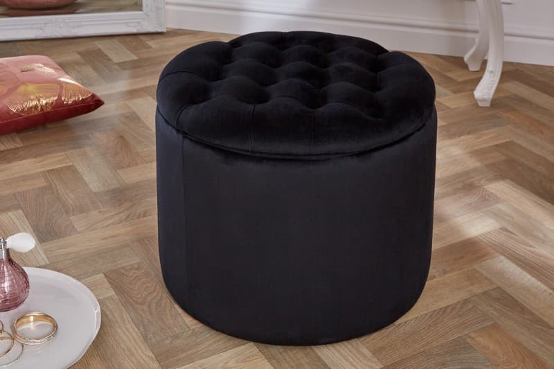 Moderní taburetka Modern Barock 50cm, Černá