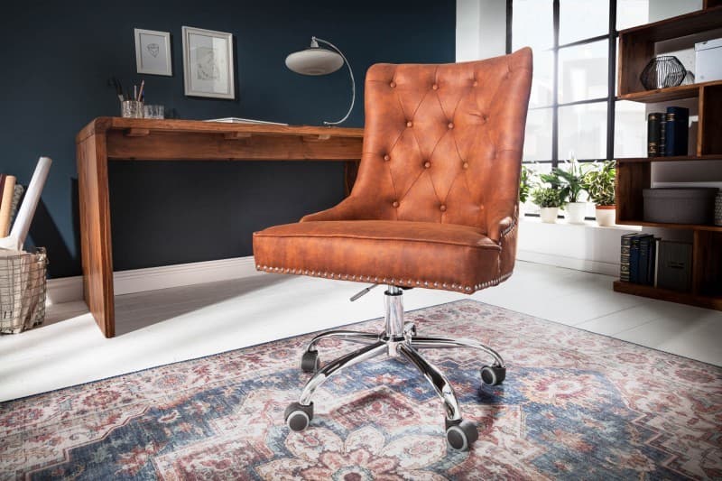 Chesterfield otočné křeslo Modern Secretary na kolečkách