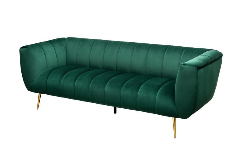 Art-deco sametová sedačka Vermont prošívaném potahu 225cm