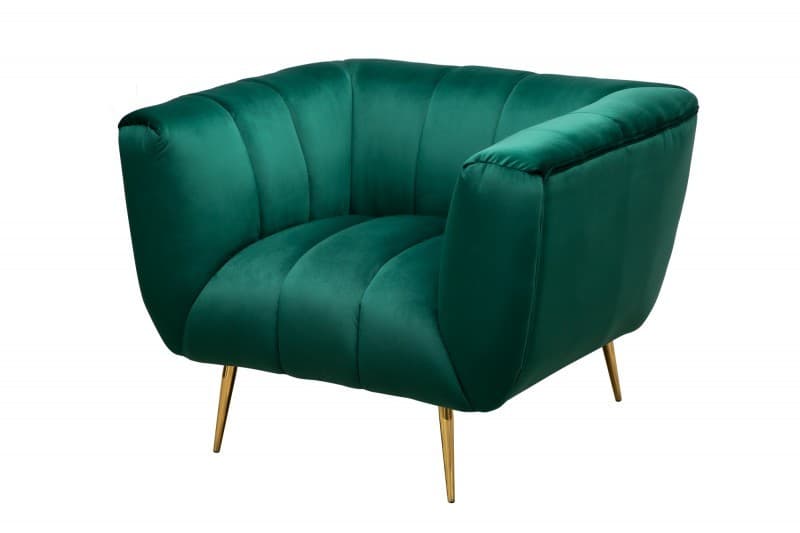 Art-deco sametové křeslo Vermont se nožičkami 80cm