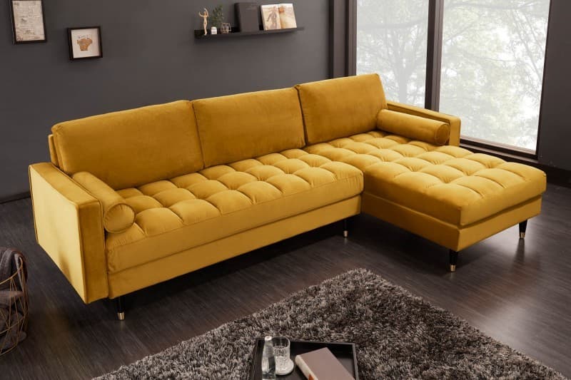 Moderní sedačka Velluto ve tvaru L na nožičkách 260cm