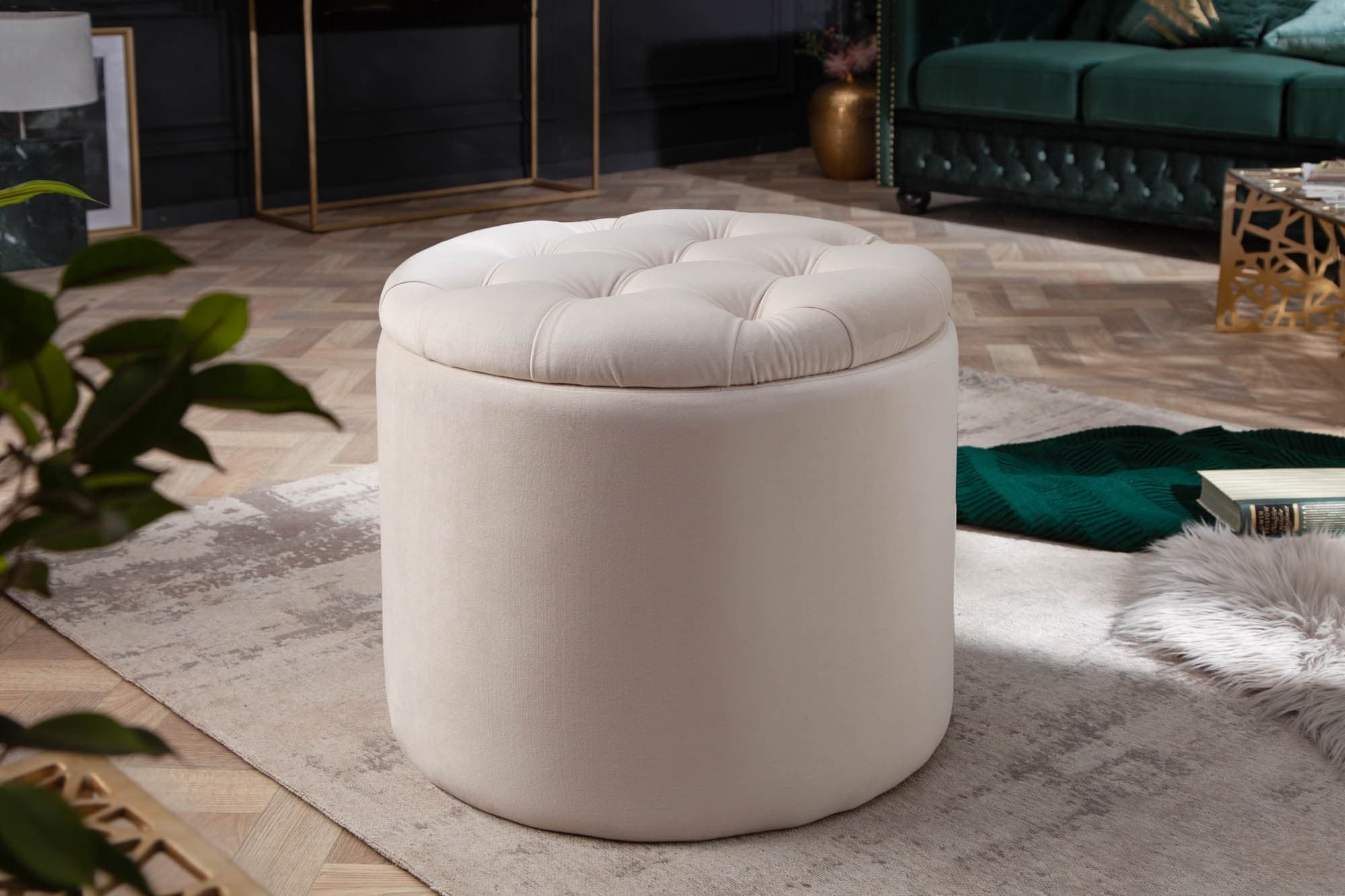 Zámecká luxusní taburetka Modern Barock s úložným prostorem 50cm