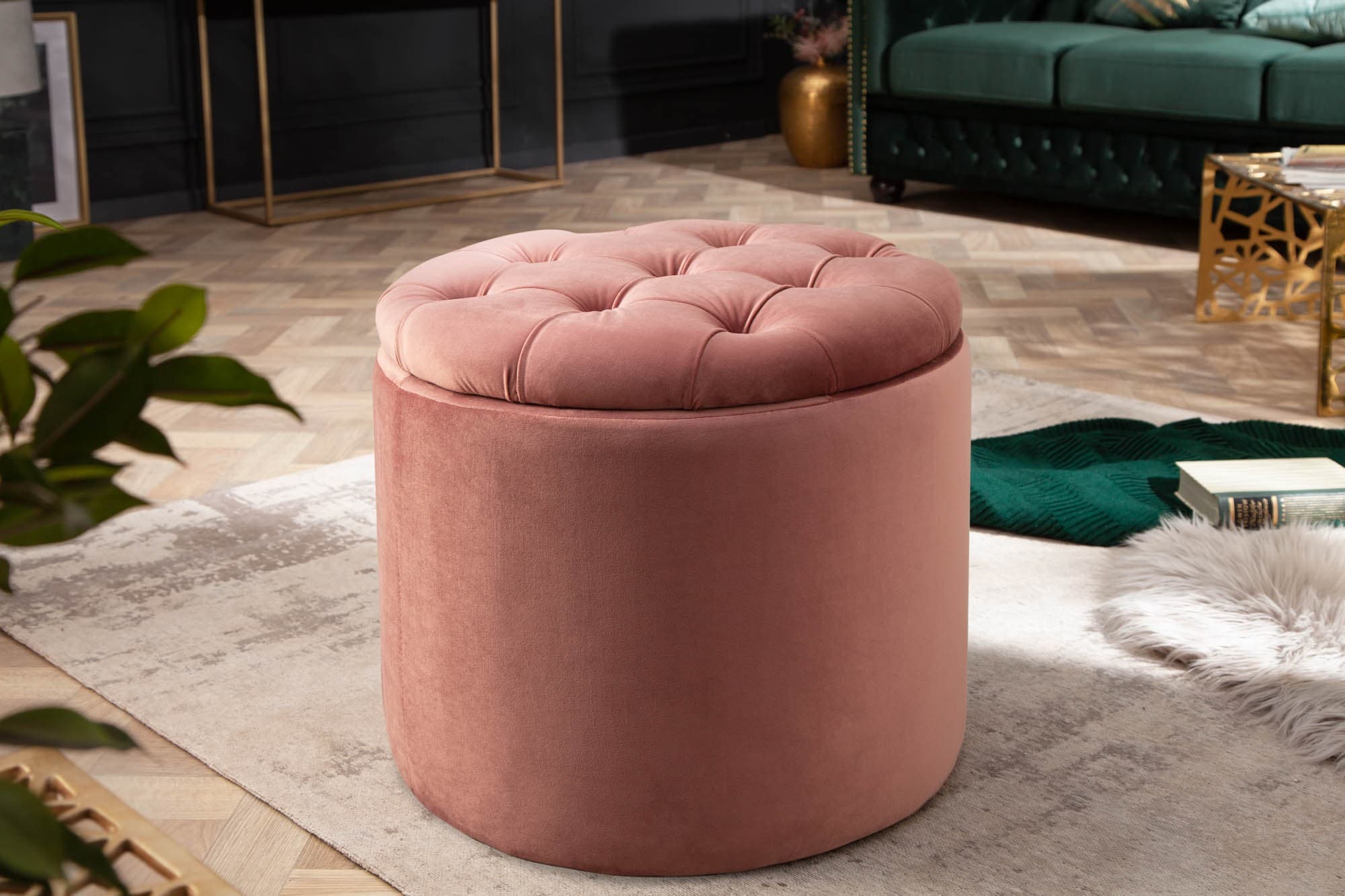 Zámecká designová taburetka Modern Barock s úložným prostorem 50cm