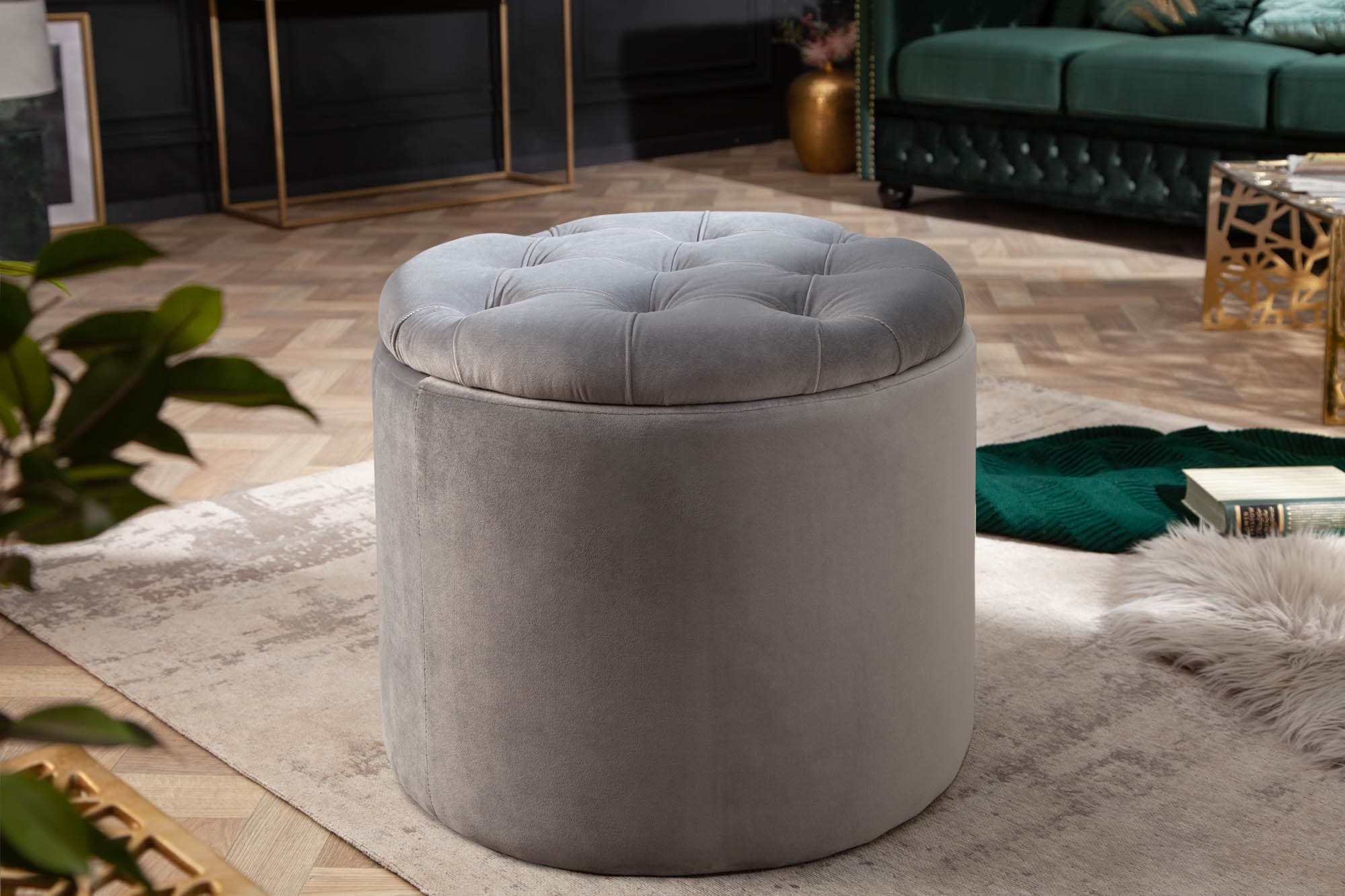 Kulatá taburetka Modern Barock s úložným prostorem 50cm