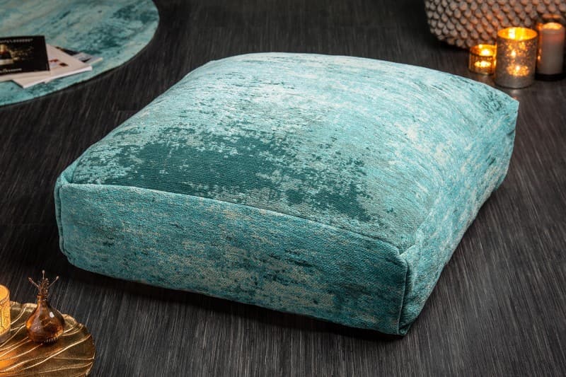 Designový čtvercový podlahový polštář Prakka s vintage vzorovaným polstrováním 70cm