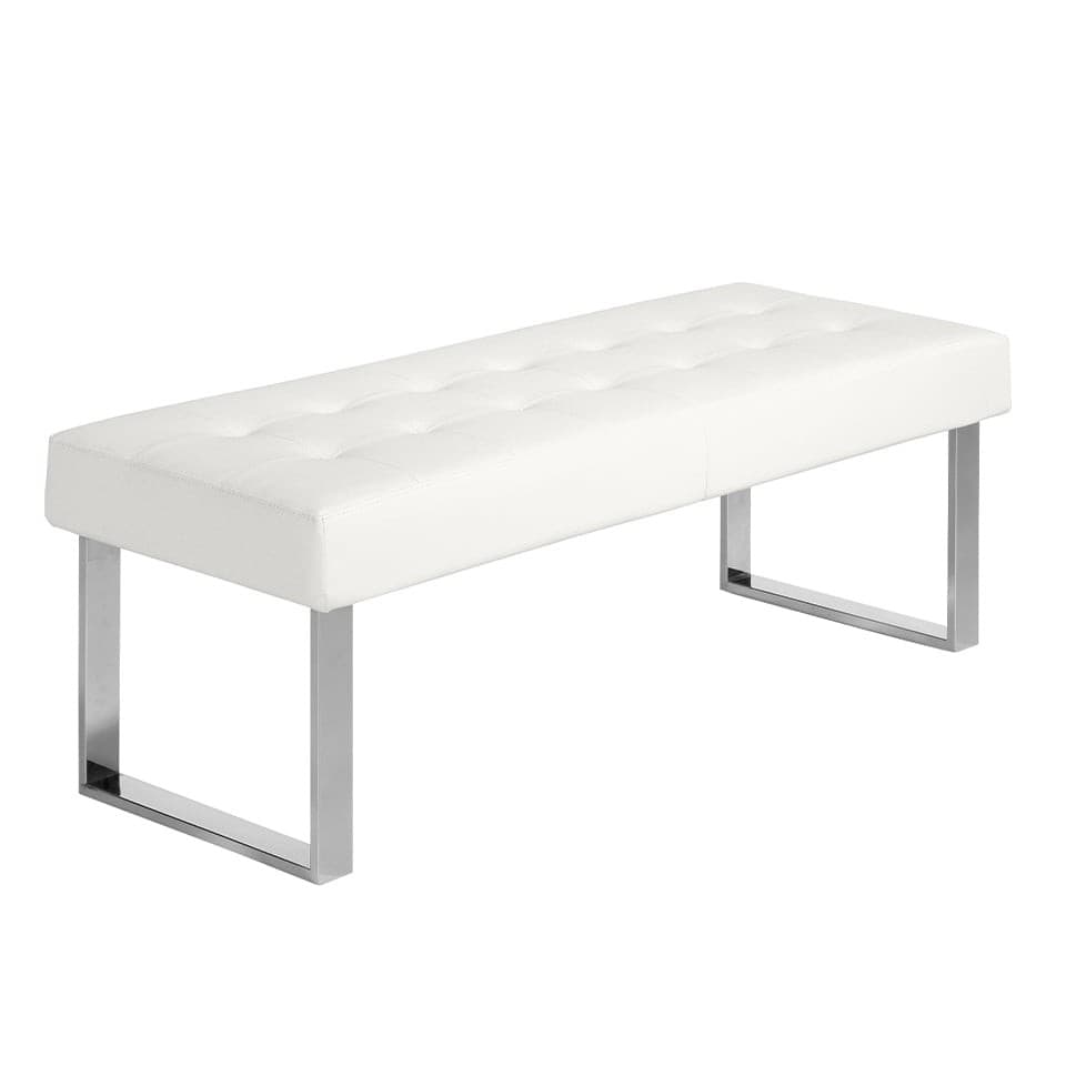 Moderná biela taburetka Vita z eko-kože 120cm