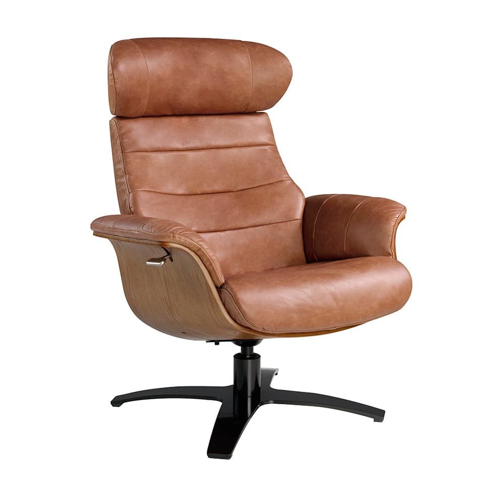 Moderní otočné kožené křeslo Forma Moderna z kůže 108cm