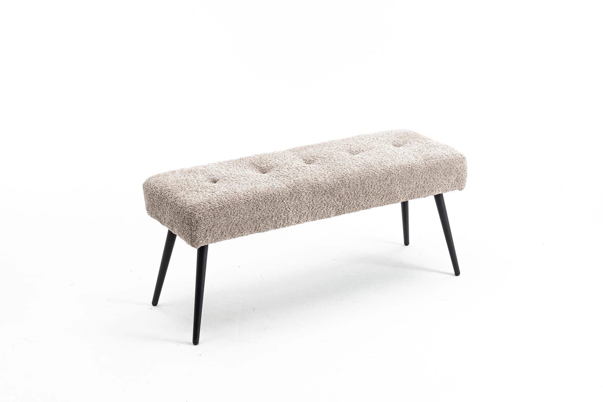 Moderní designová lavice Soreli s buklé čalouněním odstínu greige 100 cm, Šedo béžovém