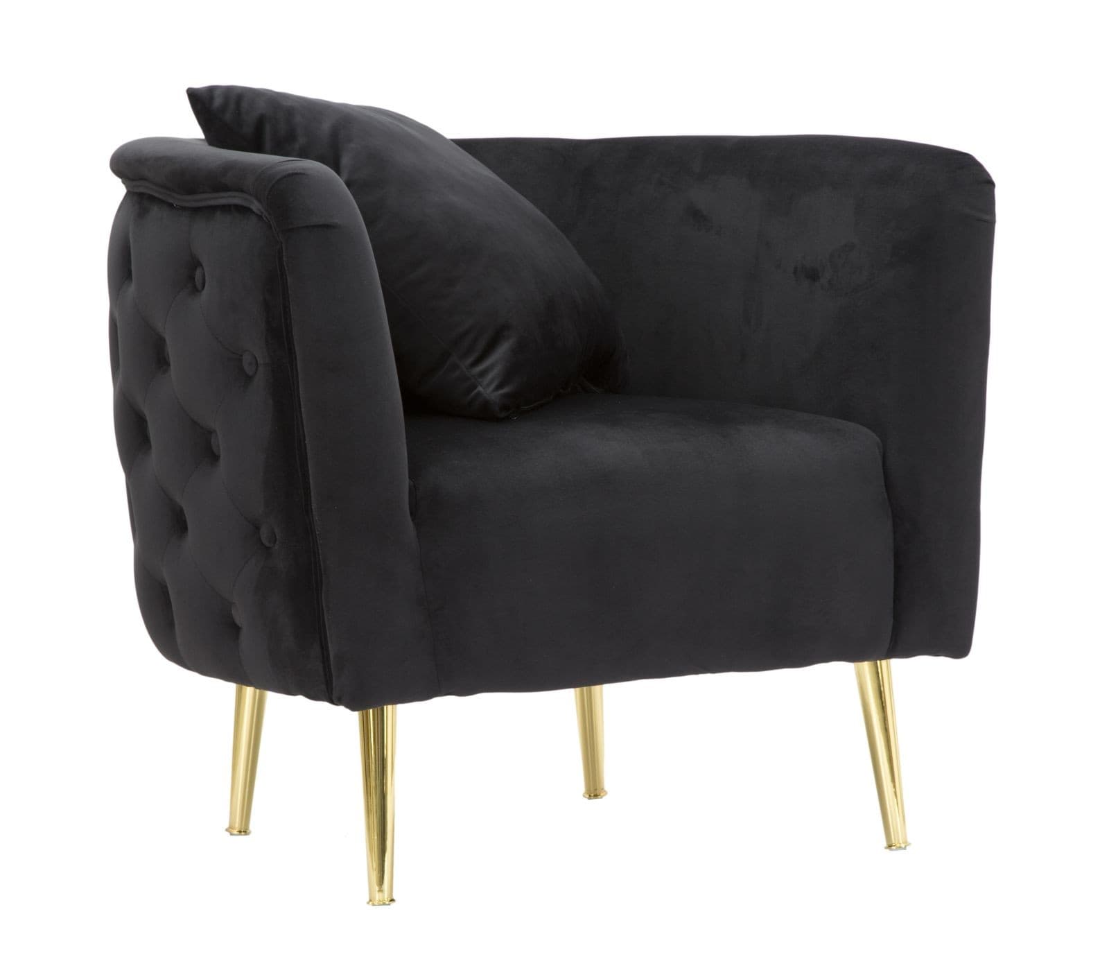 Art deco zaoblené prošívané čalouněné křeslo Zeran se sametovým potahem se kovovými nožičkami 76 cm