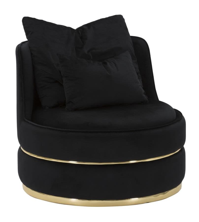 Designové glamour křeslo Prestige čalouněné látkou v glamour stylu se dvěma polštáři 84 cm