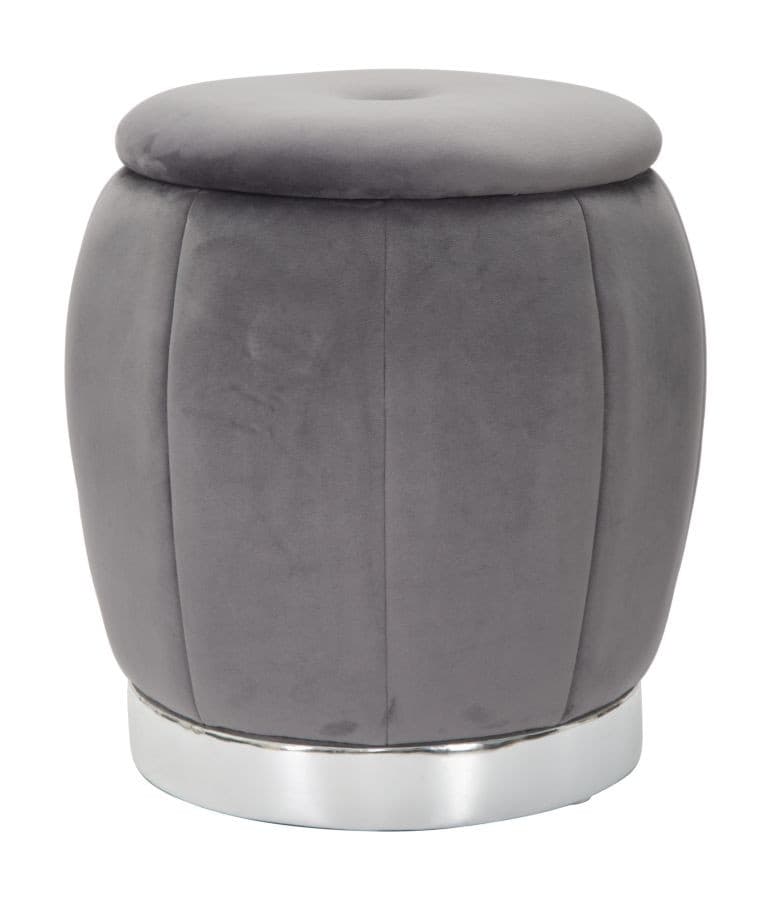 Designová art deco taburetka Zucca s úložným prostorem a sametovým potahem se podstavou 43 cm