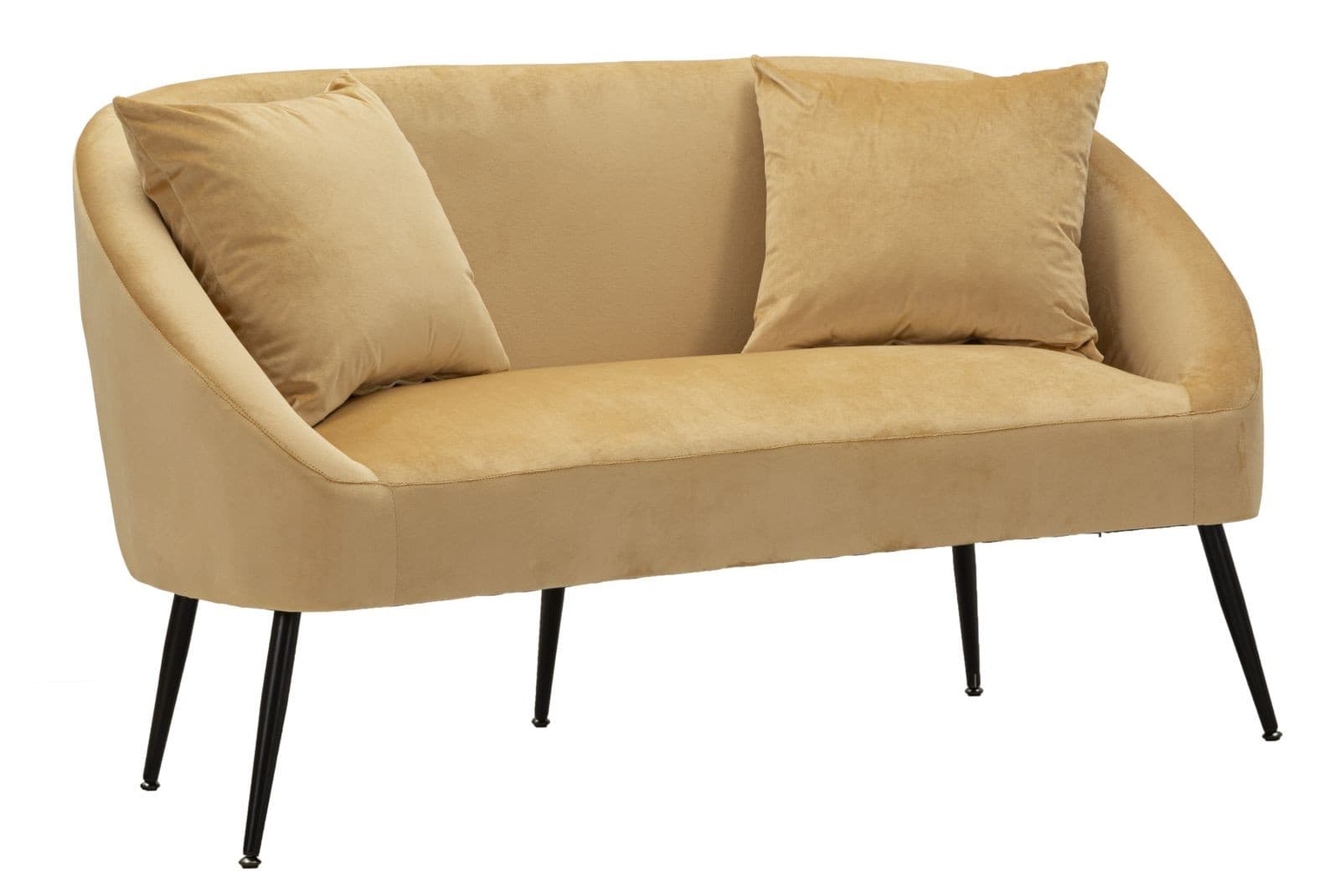 Designová moderní sedačka Cally se sametovým potahem se dvěma polštáři 137 cm