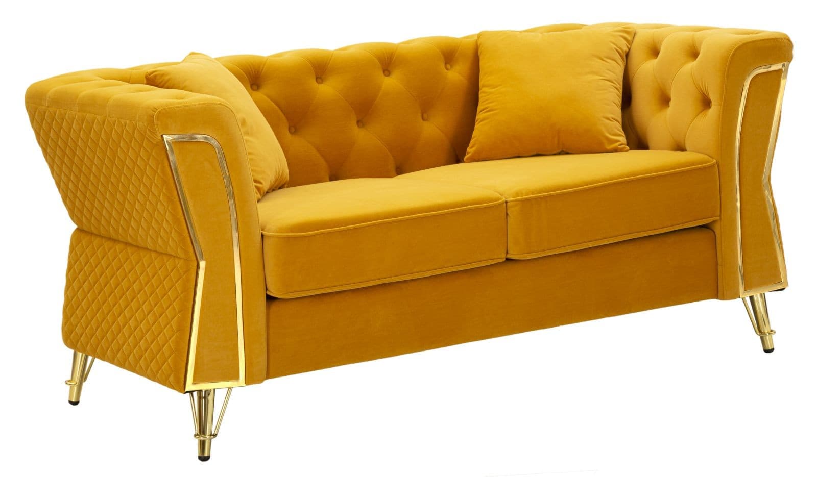 Designová glamour sedačka Velaria se sametovým potahem a ozdobným prošíváním se detaily 162 cm