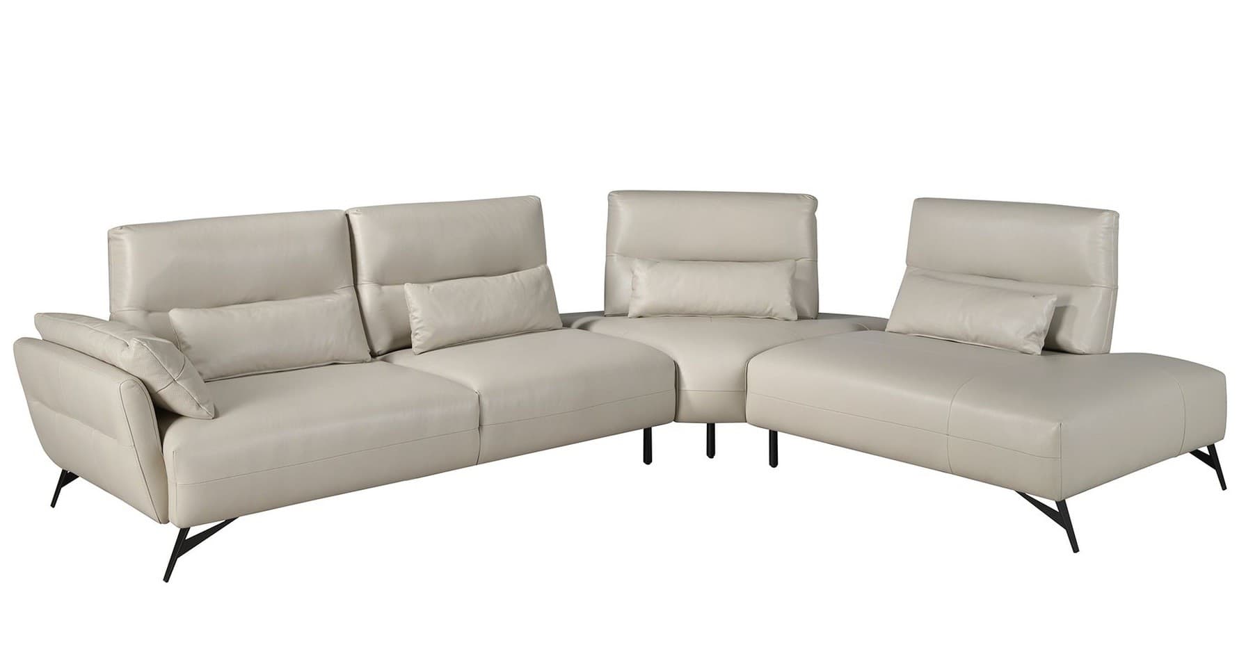 Luxusní moderní rohová sedačka Forma Moderna s potahem z kůže 341 cm