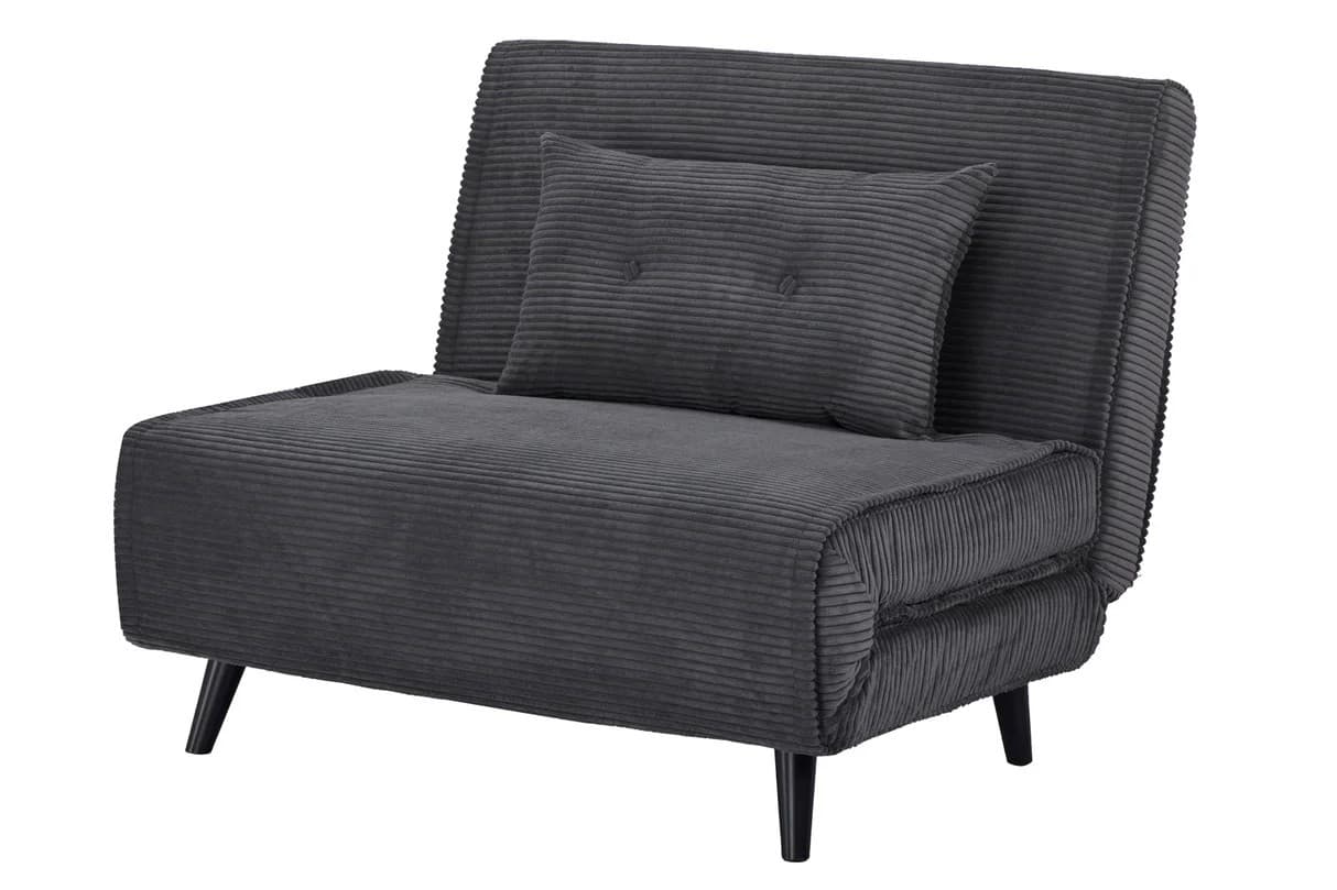 Designové skandinávské rozkládací křeslo Kurt s manšestrovým potahem 100 cm