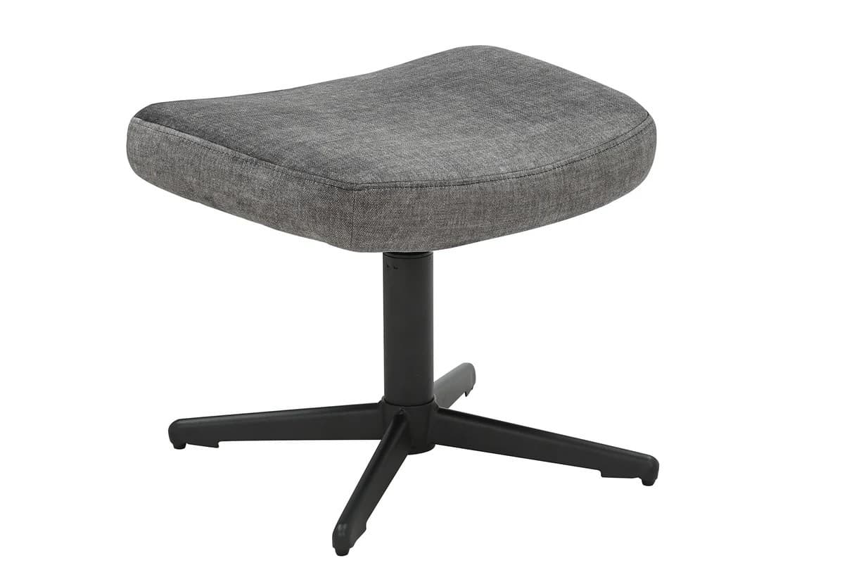 Moderní designová otočná podnožka Krespa s sametovým potahem a kovovou nohou 45 cm, Šedým