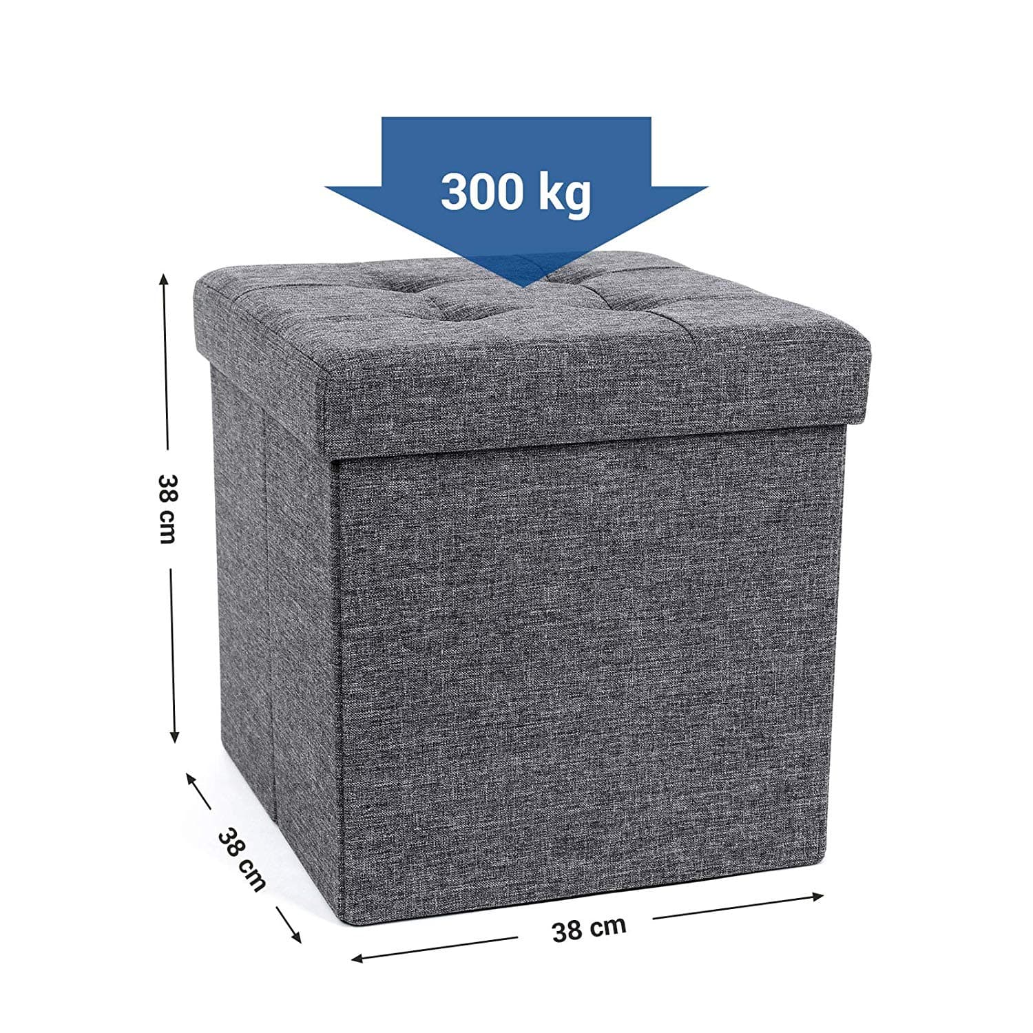 Taburet Hinessa 40 L, Tmavě šedý 3