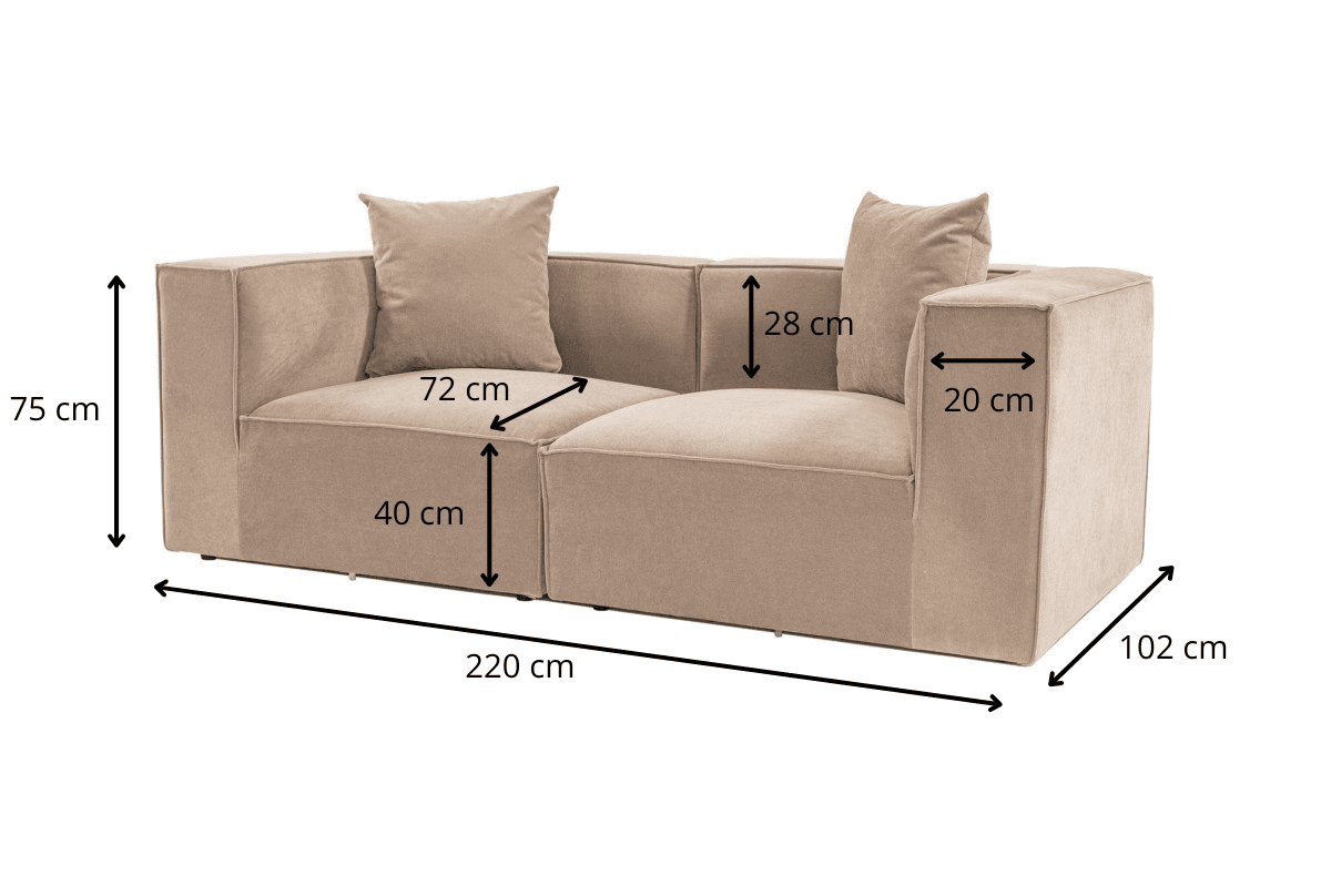 Dvoumístná pohovka Sora 220 cm, Cappucino 9