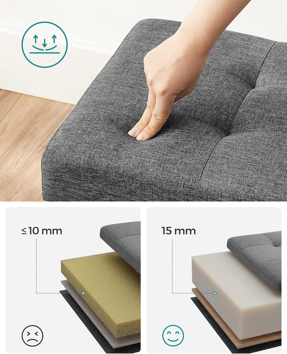 Taburet s úložným prostorem Nestro 30 cm, Šedý 4